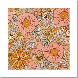 floral groovy seamless pattern Posters and Art